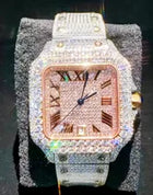 Men's Square VVS1 Moissanite Iced Out Stainless Steel Watch