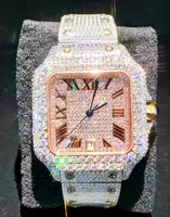 Men's Square VVS1 Moissanite Iced Out Stainless Steel Watch