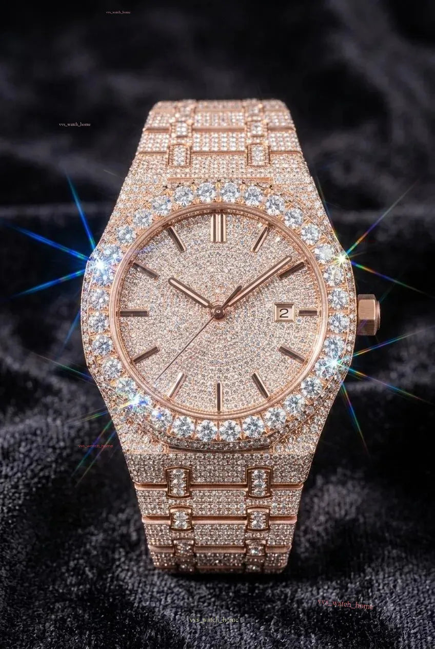GhostTime™ Moissanite Rose Gold Iced-Out Luxury Watch