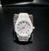 Men's Square VVS1 Moissanite Iced Out Stainless Steel Watch