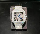 Men's Square VVS1 Moissanite Iced Out Stainless Steel Watch