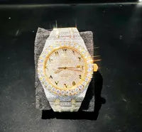 Men's Square VVS1 Moissanite Iced Out Stainless Steel Watch