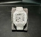 Men's Square VVS1 Moissanite Iced Out Stainless Steel Watch