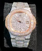 Men's Square VVS1 Moissanite Iced Out Stainless Steel Watch
