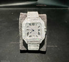 Men's Square VVS1 Moissanite Iced Out Stainless Steel Watch