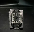 Men's Square VVS1 Moissanite Iced Out Stainless Steel Watch