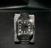 Men's Square VVS1 Moissanite Iced Out Stainless Steel Watch