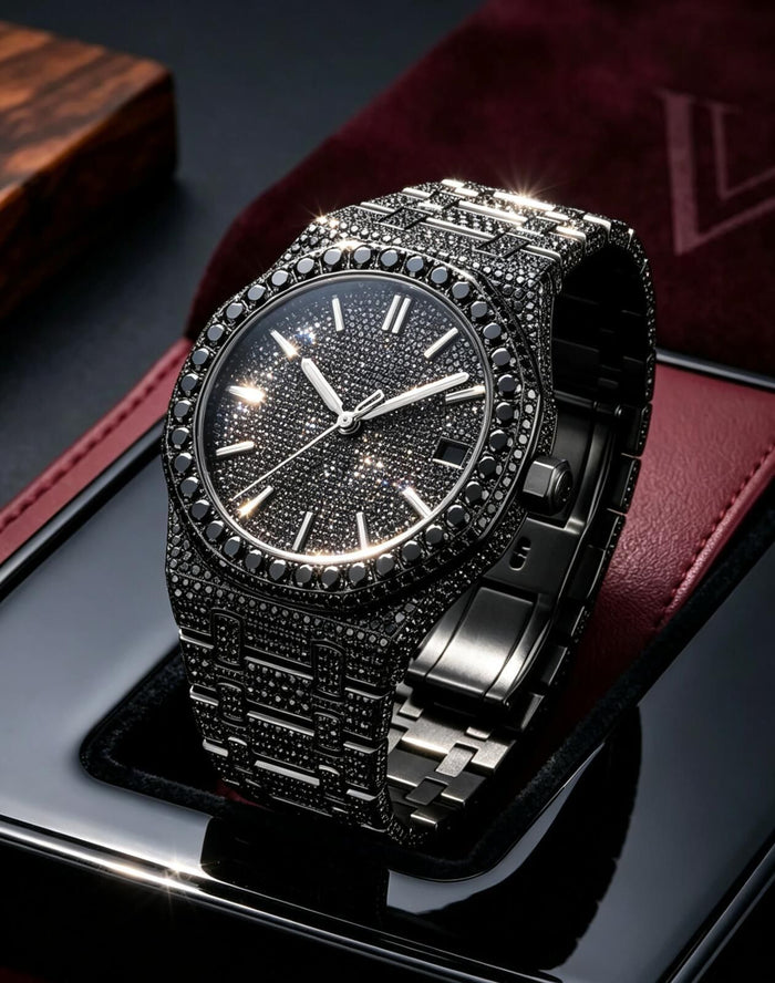 GhostTime™ Black Moissanite Iced-Out Luxury Watch