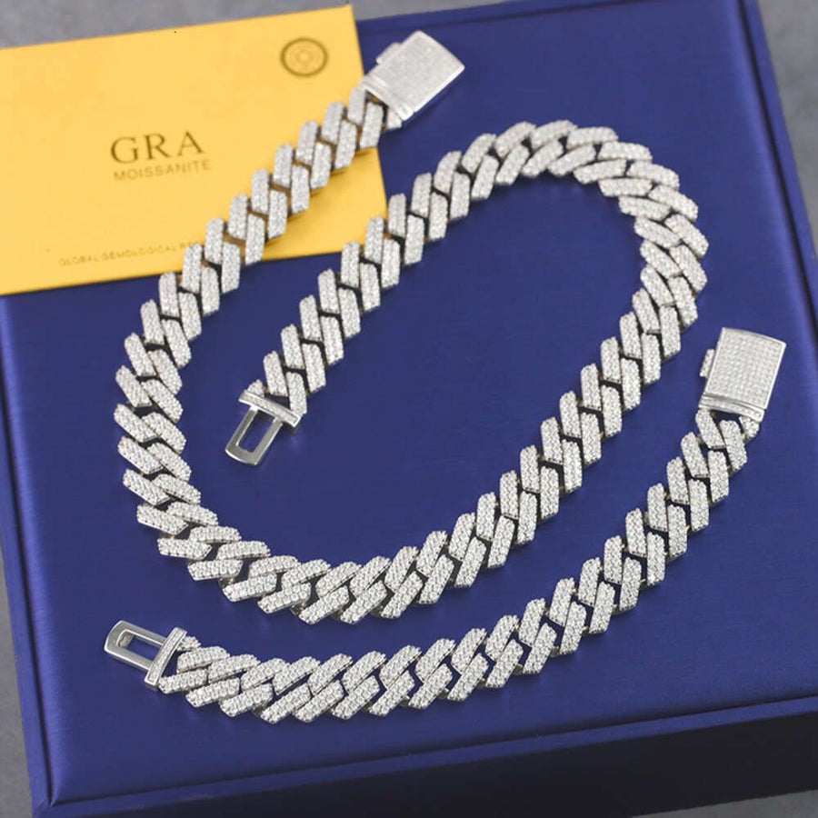 15mm Moissanite Cuban Link Chain