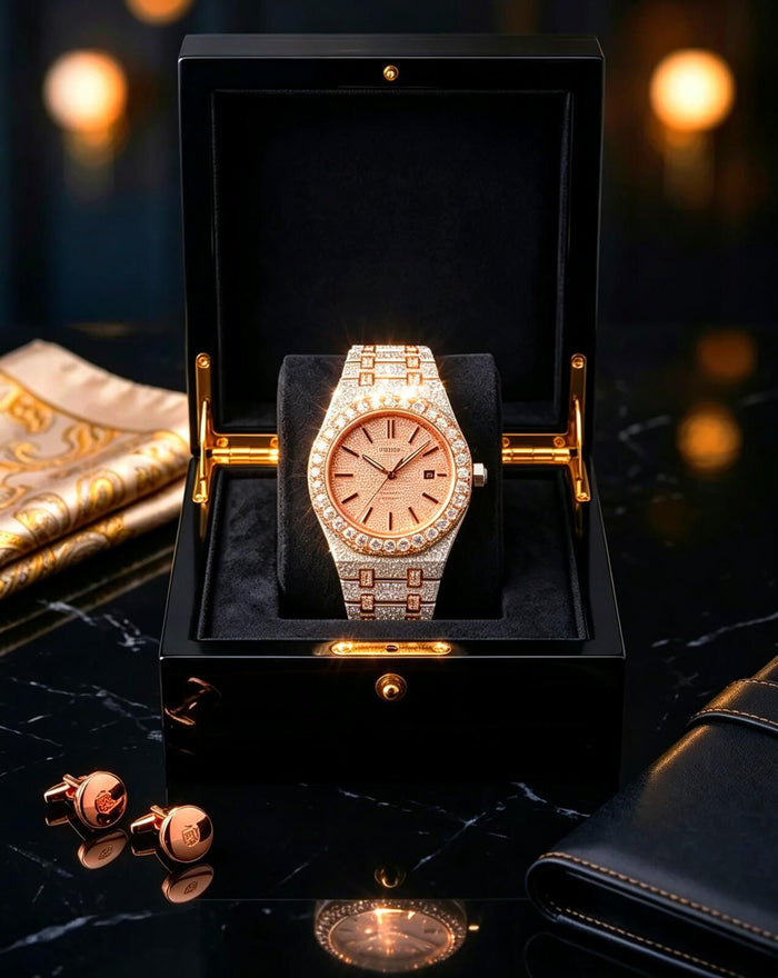 GhostTime™ Silver & Rose Gold Moissanite Luxury Watch