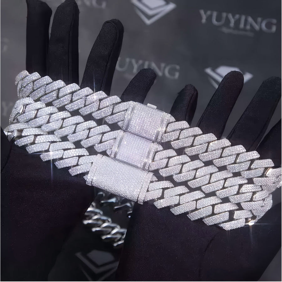 15mm Moissanite Cuban Link Chain