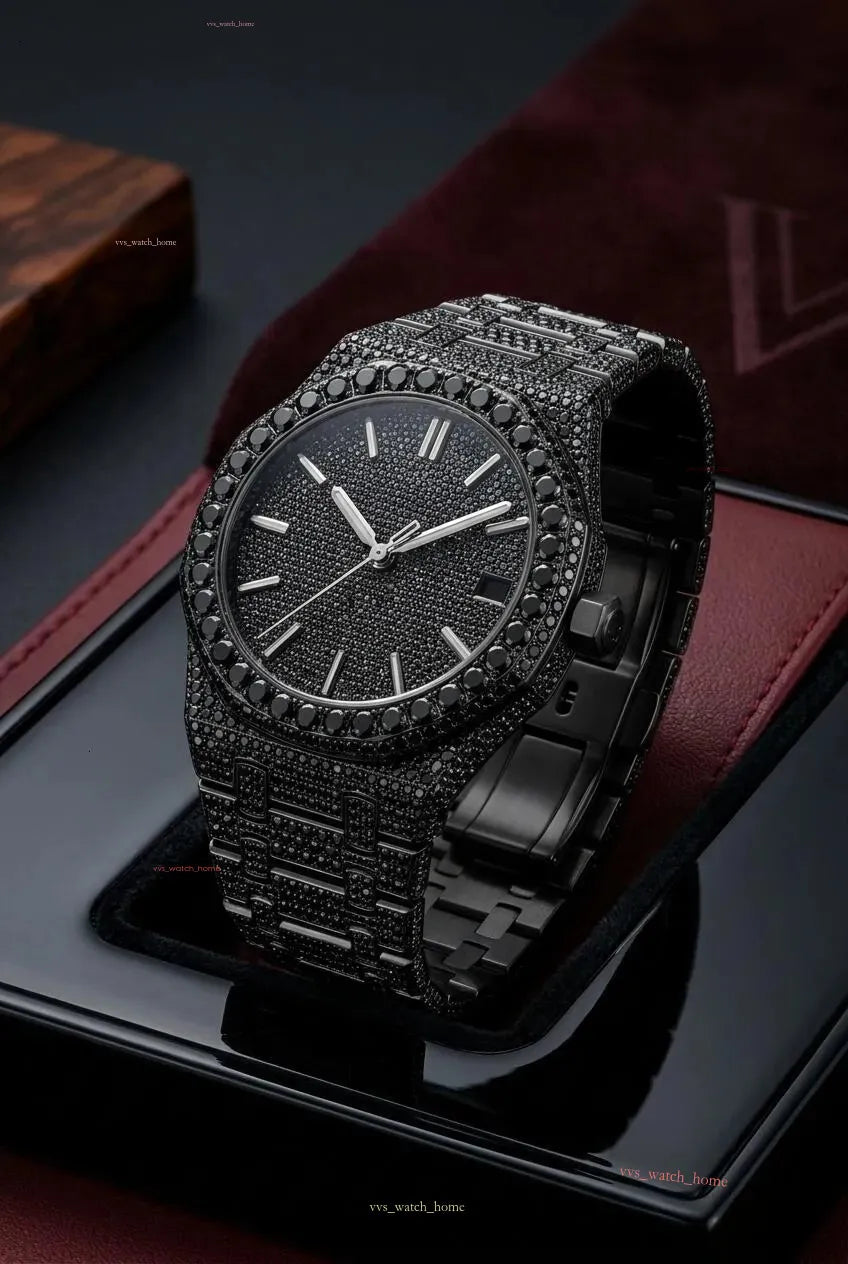 GhostTime™ Black Moissanite Iced-Out Luxury Watch