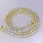 Moissanite Heart Pendant Tennis Chain Choker Necklace Sterling Silver Gold Plated Unisex