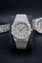 GhostTime™ Silver Moissanite Arabic Dial Iced-Out Luxury Watch